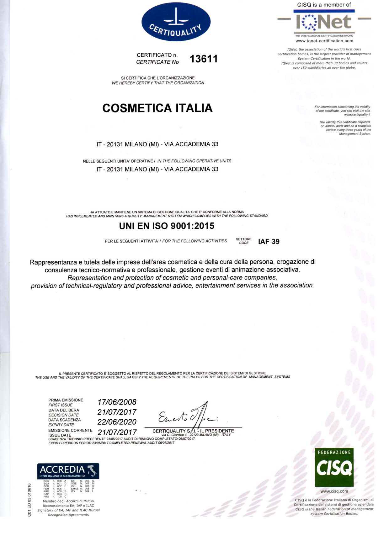 Certificazioni